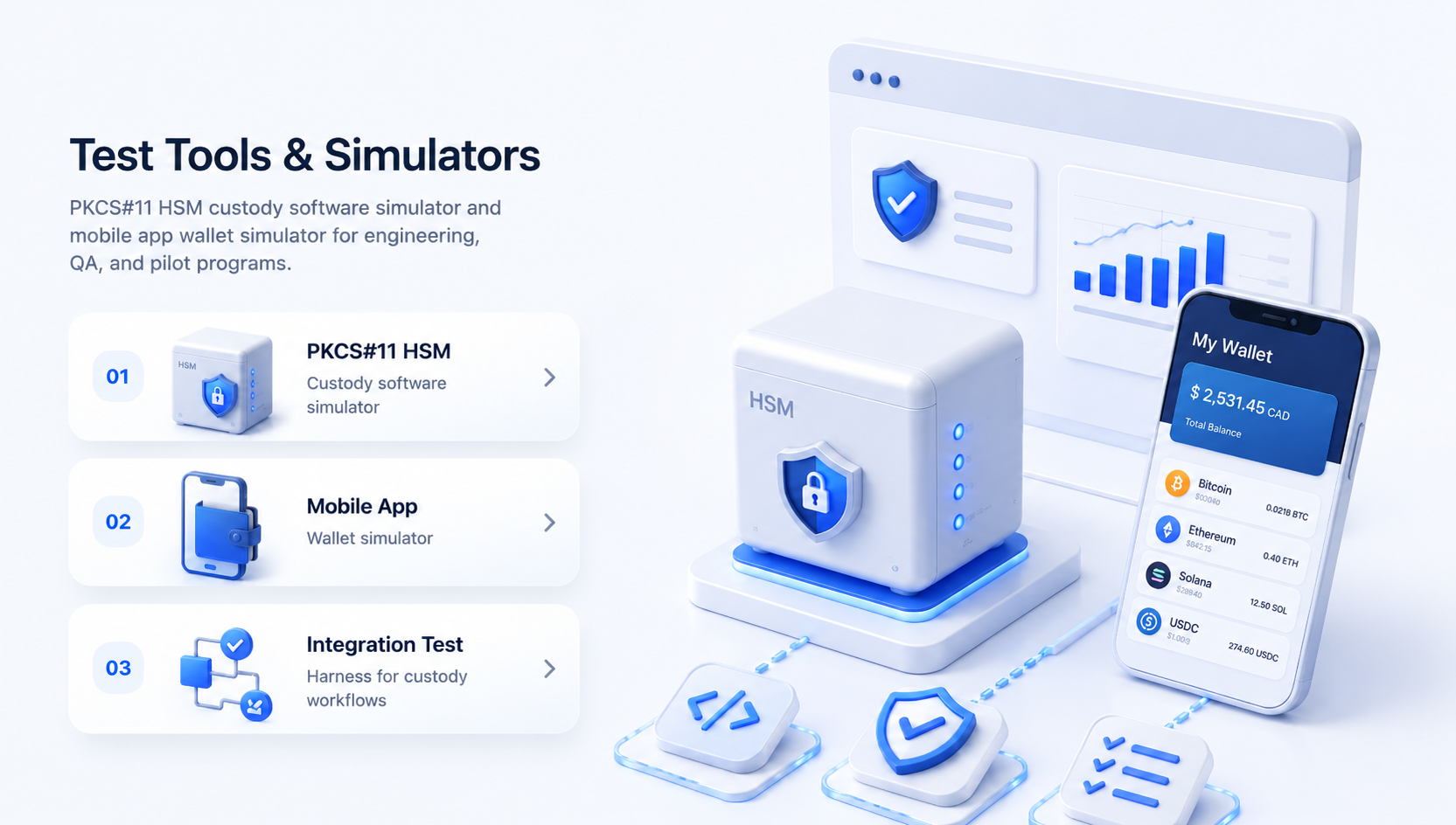 Secure Pay Ledger test tools and HSM custody simulator overview